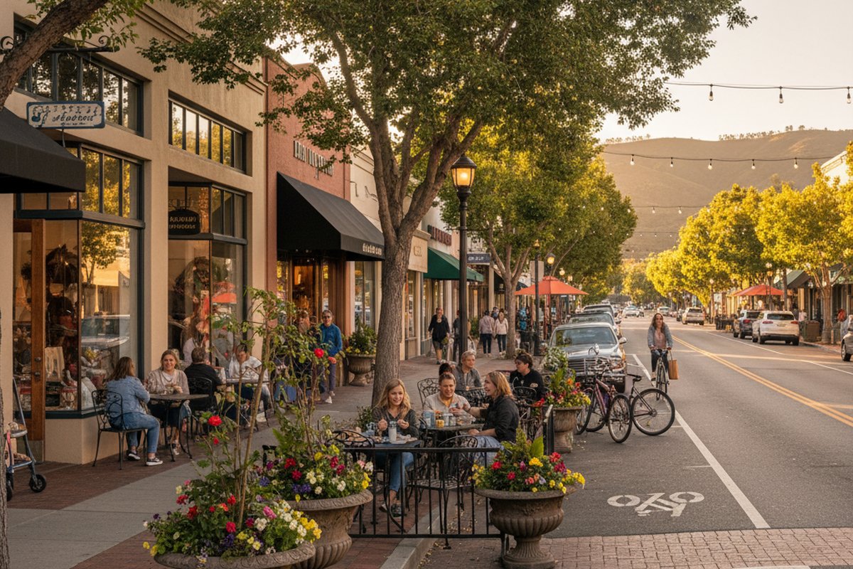 Downtown Los Altos — Main Street 的精品零售、独立书店与社区氛围。